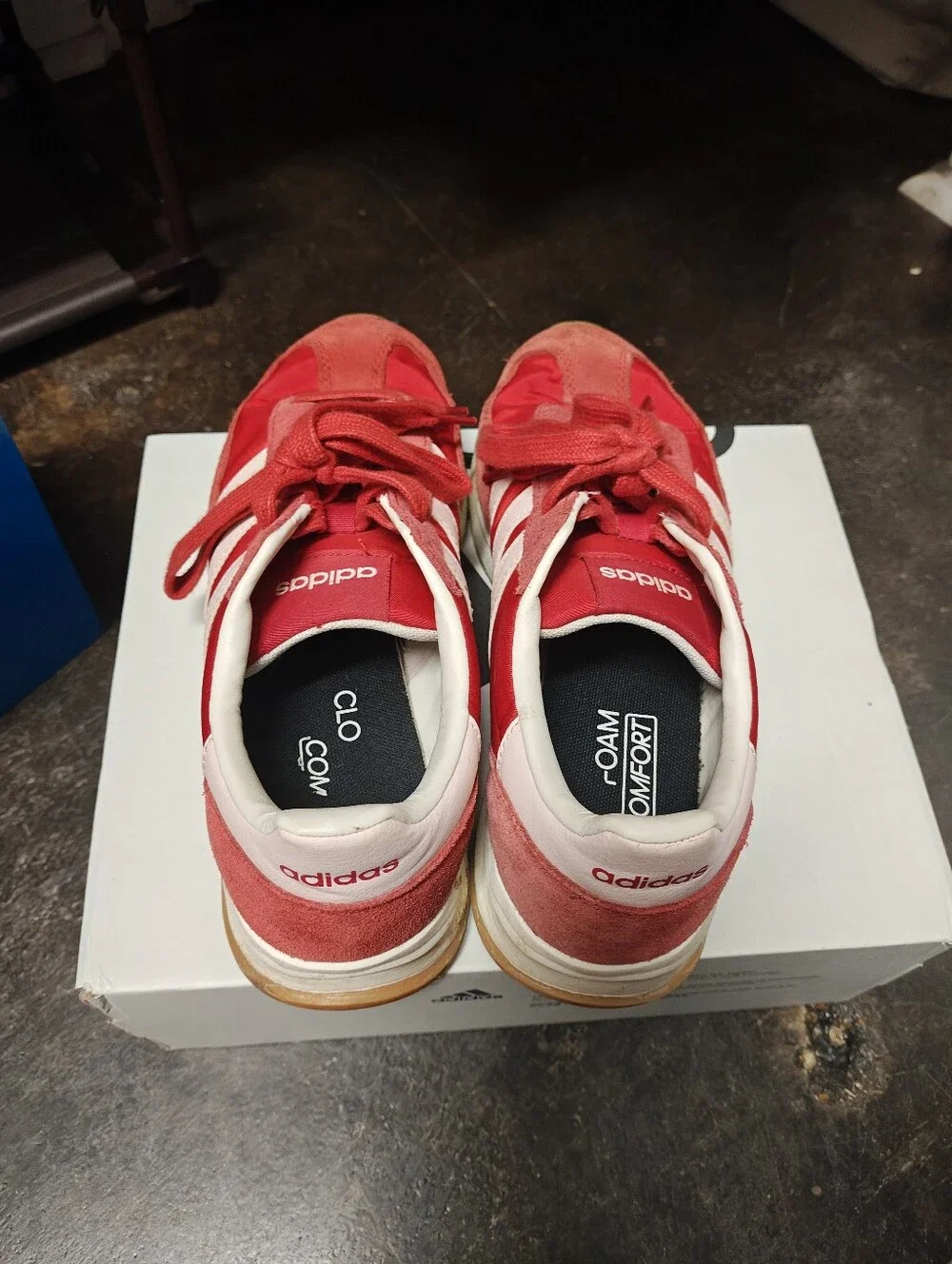 adidas Red and White Women's Retro Runner Sneakers